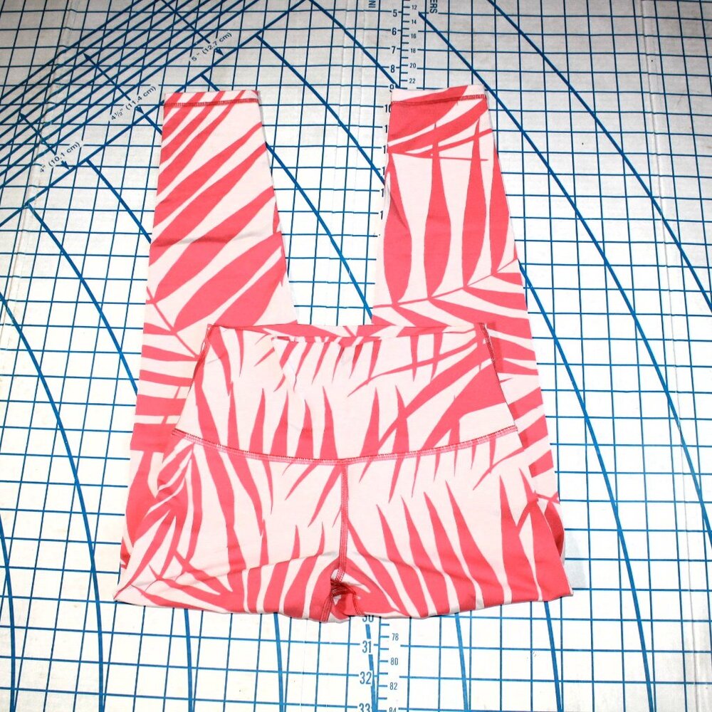 Aerie Pink & White Cropped Athletic Leggings, Small